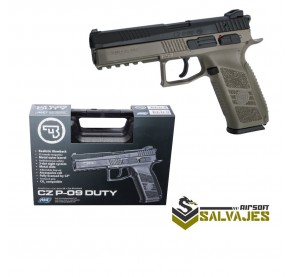 Pistola CZ P-09FDE Duotone gbb y co2 con maletin ASG